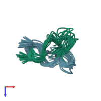 PDB entry 2li9 coloured by chain, ensemble of 20 models, top view.