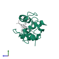 Cytochrome c isoform 1 in PDB entry 2lir, assembly 1, side view.