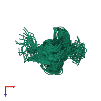 PDB entry 2lj3 coloured by chain, ensemble of 20 models, top view.