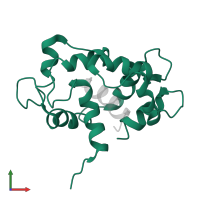 Calmodulin-1 in PDB entry 2ll7, assembly 1, front view.