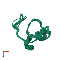 PDB entry 2lrx coloured by chain, ensemble of 10 models, top view.