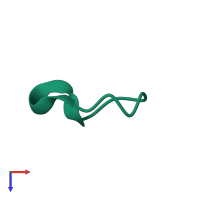 PawS Derived Peptide 4 (PDP-4) in PDB entry 2lws, assembly 1, top view.