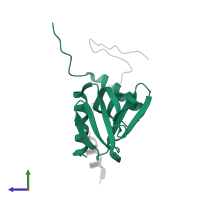 mRNA-decapping enzyme C-terminal domain-containing protein in PDB entry 2lyd, assembly 1, side view.