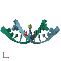PDB entry 2lzw coloured by chain, ensemble of 11 models, front view.