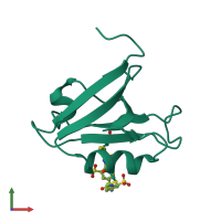 Monomeric assembly 1 of PDB entry 2m0z coloured by chemically distinct molecules, front view.