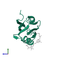 Tyrosine-protein phosphatase non-receptor type 13 in PDB entry 2m10, assembly 1, side view.