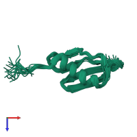 PDB entry 2m7o coloured by chain, ensemble of 20 models, top view.