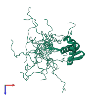 PDB entry 2ma3 coloured by chain, ensemble of 20 models, top view.