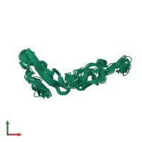 PDB entry 2mcy coloured by chain, ensemble of 20 models, front view.