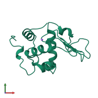PDB entry 2mei coloured by chain, front view.
