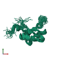 PDB entry 2mhn coloured by chain, ensemble of 20 models, front view.