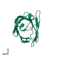 Fatty acid-binding protein, intestinal in PDB entry 2mji, assembly 1, side view.