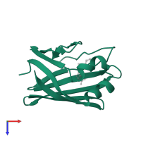 Fatty acid-binding protein, intestinal in PDB entry 2mji, assembly 1, top view.