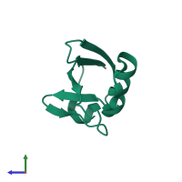 PDB entry 2mor coloured by chain, side view.