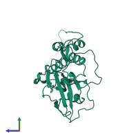 Peptidyl-prolyl cis-trans isomerase FKBP3 in PDB entry 2mph, assembly 1, side view.