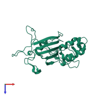 Peptidyl-prolyl cis-trans isomerase FKBP3 in PDB entry 2mph, assembly 1, top view.