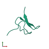 Mu-theraphotoxin-Hhn2b 3 in PDB entry 2mxo, assembly 1, front view.