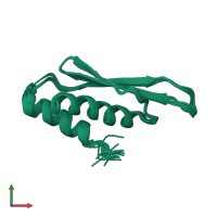 PDB entry 2n3g coloured by chain, ensemble of 20 models, front view.