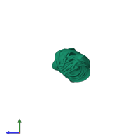 PDB entry 2n5r coloured by chain, ensemble of 21 models, side view.