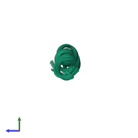 PDB entry 2n6m coloured by chain, ensemble of 20 models, side view.