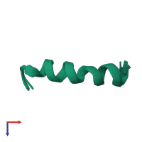 PDB entry 2n6m coloured by chain, ensemble of 20 models, top view.