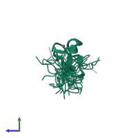 PDB entry 2n95 coloured by chain, ensemble of 20 models, side view.