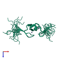 PDB entry 2n95 coloured by chain, ensemble of 20 models, top view.