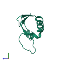 Monomeric assembly 1 of PDB entry 2nbe coloured by chemically distinct molecules, side view.