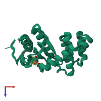 PDB entry 2ndo coloured by chain, ensemble of 10 models, top view.