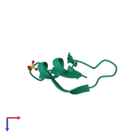 Monomeric assembly 1 of PDB entry 2nlg coloured by chemically distinct molecules, top view.