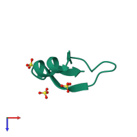 Monomeric assembly 3 of PDB entry 2nlg coloured by chemically distinct molecules, top view.