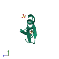 Monomeric assembly 4 of PDB entry 2nlg coloured by chemically distinct molecules, side view.