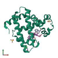 PDB entry 2nss coloured by chain, front view.