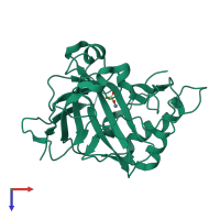 PDB entry 2nxs coloured by chain, top view.