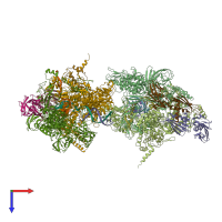 PDB entry 2o5j coloured by chain, top view.