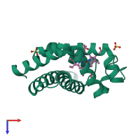 PDB entry 2o5l coloured by chain, top view.