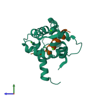 Hetero dimeric assembly 1 of PDB entry 2o60 coloured by chemically distinct molecules, side view.