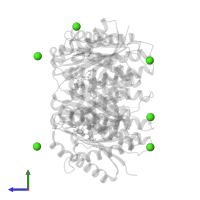 CALCIUM ION in PDB entry 2o6h, assembly 1, side view.