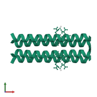RH4B designed peptide in PDB entry 2o6n, assembly 1, front view.