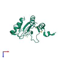 PDB entry 2obb coloured by chain, top view.