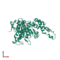 PDB entry 2obl coloured by chain, front view.