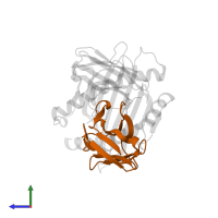 T-cell receptor alpha chain V region PHDS58 in PDB entry 2oi9, assembly 1, side view.