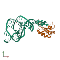 PDB entry 2oih coloured by chain, front view.