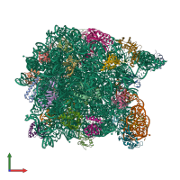 PDB entry 2otl coloured by chain, front view.