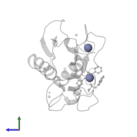 ZINC ION in PDB entry 2ovz, assembly 2, side view.