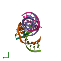 PDB entry 2p7d coloured by chain, side view.