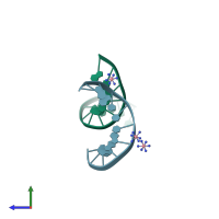 PDB entry 2p8d coloured by chain, side view.