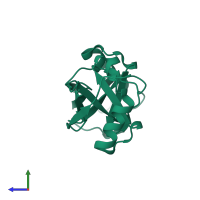 Homo dimeric assembly 1 of PDB entry 2pea coloured by chemically distinct molecules, side view.