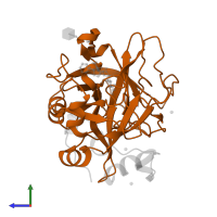 Thrombin heavy chain in PDB entry 2pgq, assembly 1, side view.