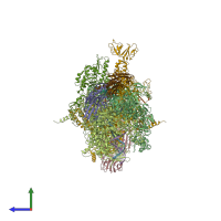 PDB entry 2ppb coloured by chain, side view.